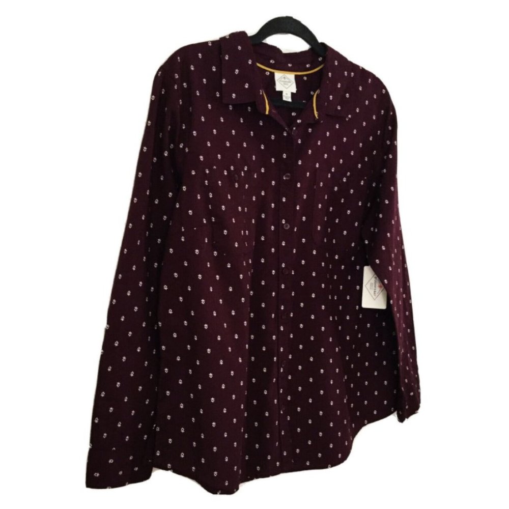 ⛔️SOLD OUT⛔️ SJB Burgundy Boho Button-Down Shirt - Picture 5 of 15